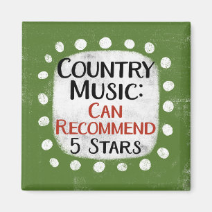 Íman Country Music Review 5 Stars Refrigerator Magnet