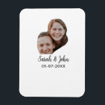 Íman Couple face photo add name date simple wedding<br><div class="desc">Design for couple love</div>