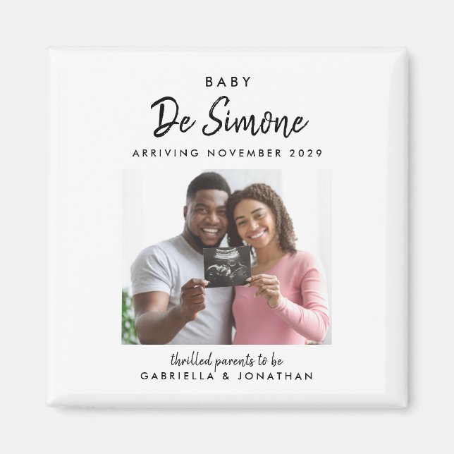 Íman Couple Sonogram Photo Pregnancy Announcement (Frente)