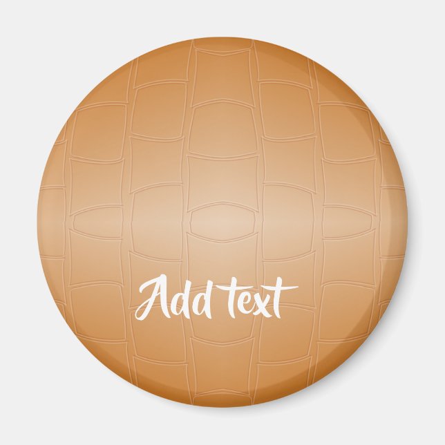 Íman Couro castanho monograma texturizado (Frente)