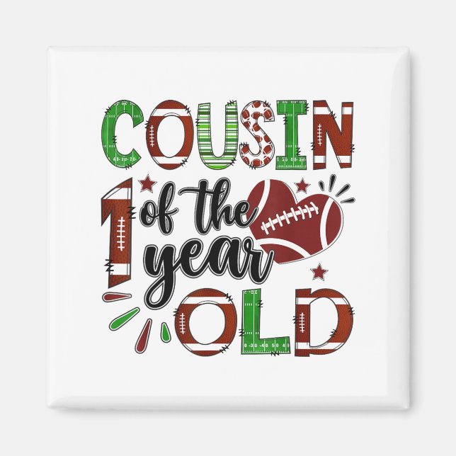 Íman Cousin Of The 1 Year Old Football 1st Birthday Boy (Frente)