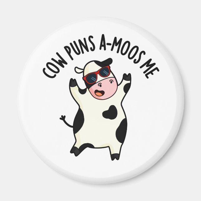 Íman Cow Puns Amoos Me Engraçado Cow Pun (Frente)