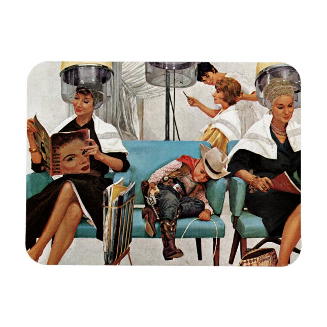 Íman Cowboy dormindo no salão de beleza (Horizontal)