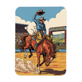 Íman Cowboy em Rodeo na Viagem Cheyenne Wyoming