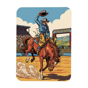 Íman Cowboy em Rodeo na Viagem Cheyenne Wyoming