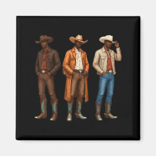 Íman Cowboy Negro Rodeio Ocidental Melanina Herança Tex