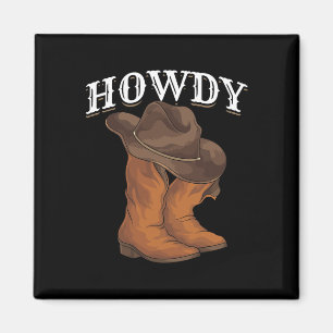 Íman Cowboy Ocidental Boots Cowboy Hat Howdy Cowboy