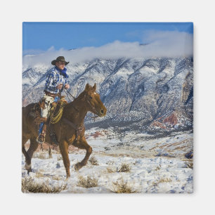 Íman Cowboy sobre vestida de couro