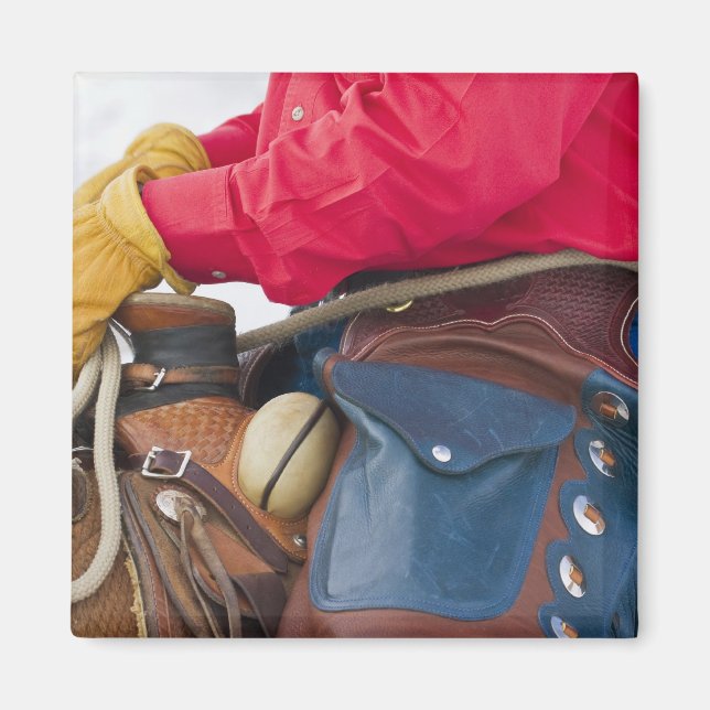 Íman Cowboy sobre vestida de couro (Frente)