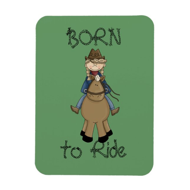 Íman Cowgirl on Horse Premium Flexi Magnet (Vertical)