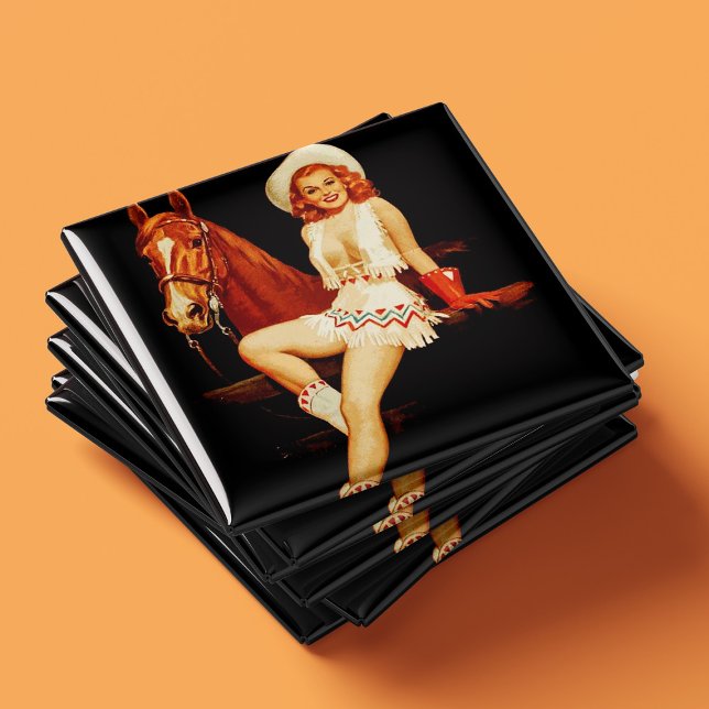 Íman Cowgirl Pin-Up (Criador carregado)