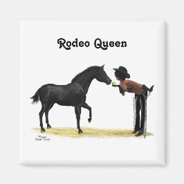 Íman Cowgirl Pinup with Horse Magnet