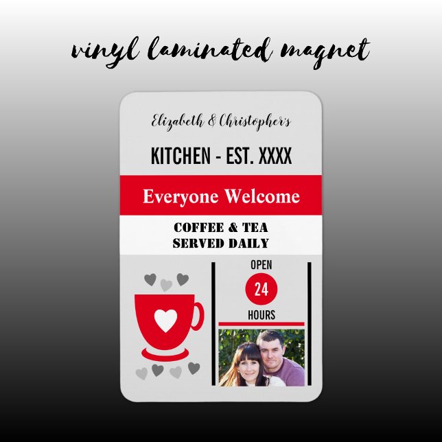 Íman Cozinha ano de café chá foto vermelha (Criador carregado)