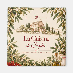 Íman Cozinha Country Francesa Nome Personalizado