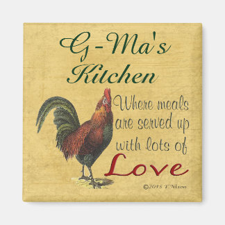 Íman Cozinha De Mãe G-Rooster Servida Com Magnet De Amo
