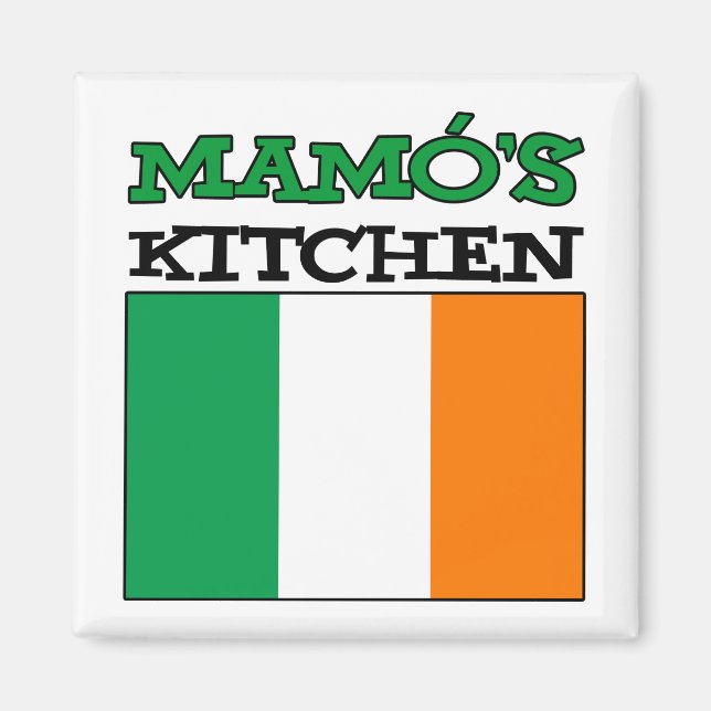 Íman Cozinha de Mamo com bandeira da Irlanda (Frente)