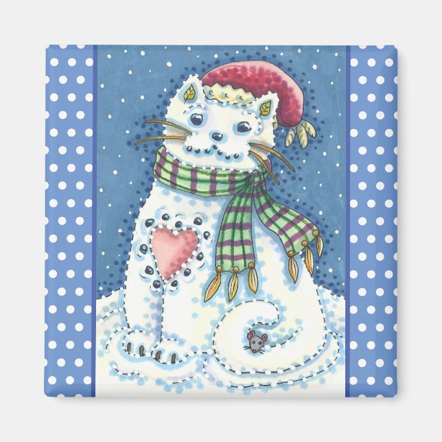 ÍMAN COZINHA DE NEVE, GATO DE NEVE E MOUSE (Frente)