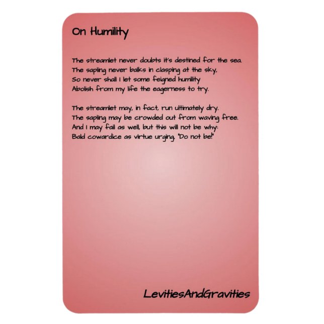 Íman Cozinha Poem - Sobre Humildade (Vertical)