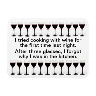 Íman Cozinhar com Vinho - Engraçado Dizendo em Apron