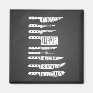 Íman cozinheira de cozinheiros estagiários facas corta