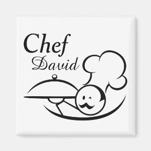 Íman Cozinheiro chefe ilustrado personalizado