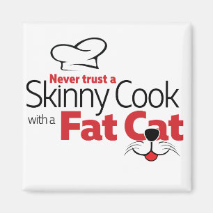Íman Cozinheiro com gato gordo - ímã