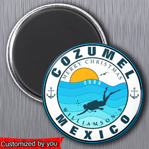 Íman Cozumel México Diving Viagem Vacing Souvenir