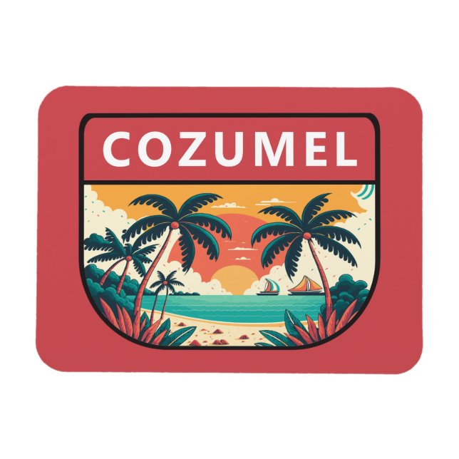 Íman Cozumel Mexico Retro Emblem (Horizontal)