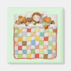 Íman COZY QUILT Square Magnet - Verde