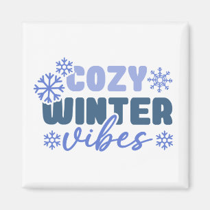 Íman Cozy Winter Vibes - Tipografia do Floco de Neve