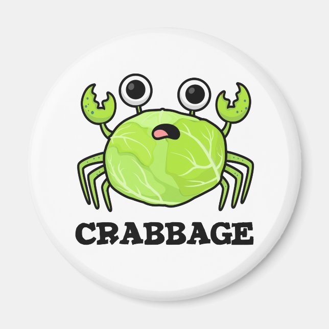 Íman Crabbage Funny Cabbage Crab Pun (Frente)