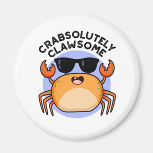 Íman Crabsolutamente Clawsome Funny Crab Pun