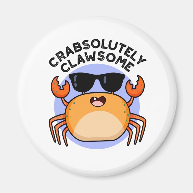 Íman Crabsolutamente Clawsome Funny Crab Pun (Frente)