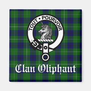 Íman Crachá Clan Oliphant Crest e Tartan