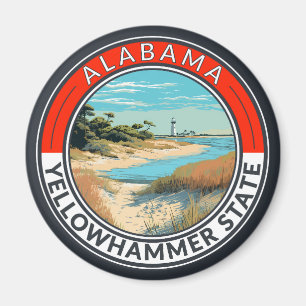 Íman Crachá de arte de viagem do Alabama