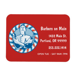 Íman Crachá de Barbershop Retroativo Personalizável