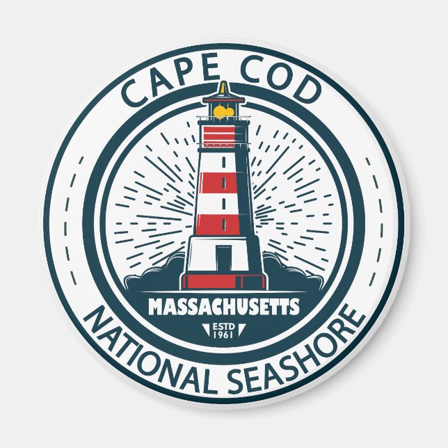 Íman Crachá de Massachusetts do Cabo Cod National Seash (Frente)