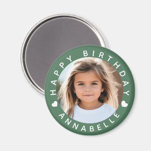 Íman Crachá Feliz Aniversário de Foto e Nome
