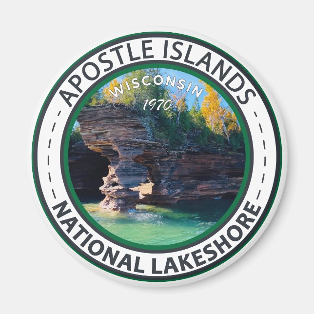 Íman Crachá Nacional Lakeshore de Wisconsin das Ilhas A (Frente)