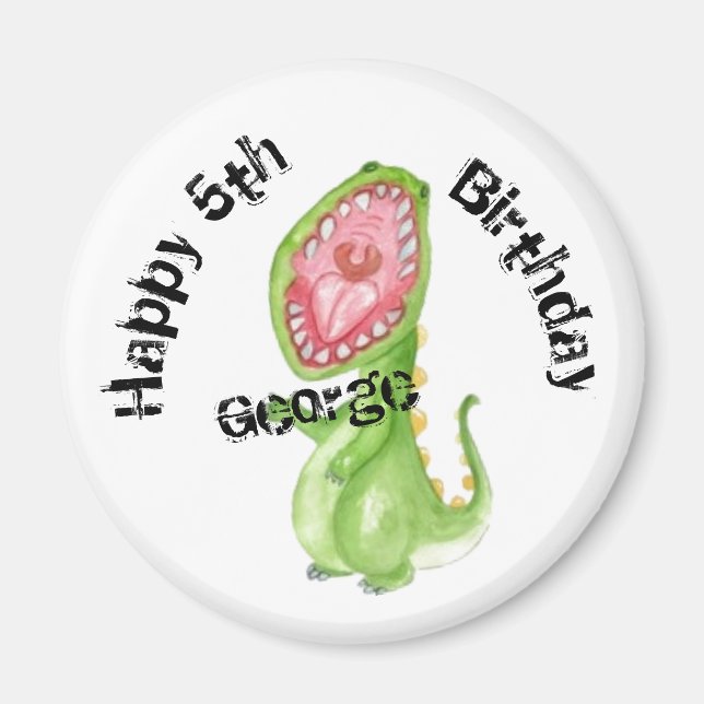 Íman Crachá Personalizado - Feliz (5) Aniversário (Frente)