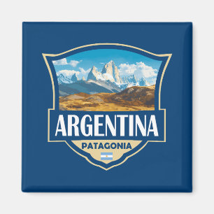 Íman Crachá Retro de Ilustração da Argentina