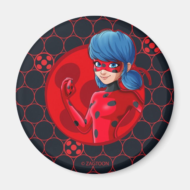 Íman Crachá Vermelho Ladybug (Frente)
