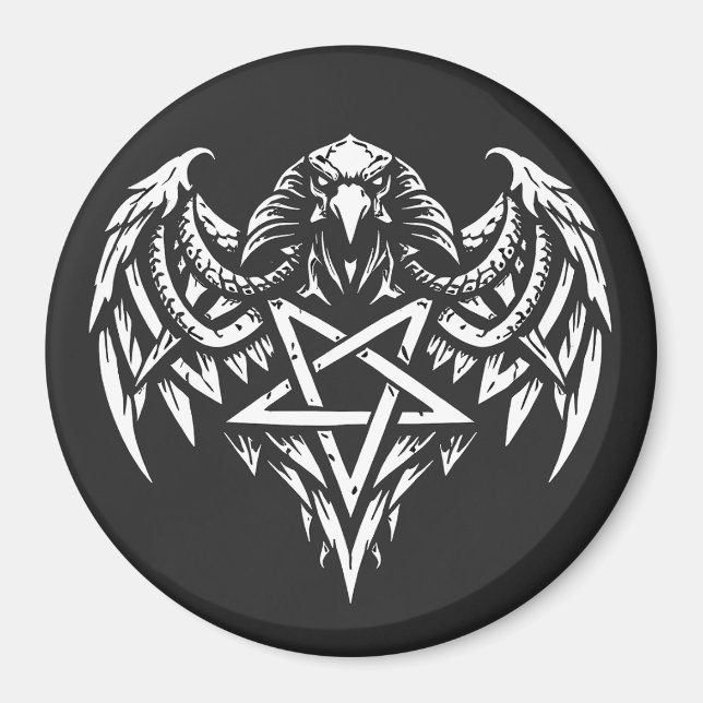 Íman Cráneo Pentagrama Tribal por BurnsInhell (Frente)