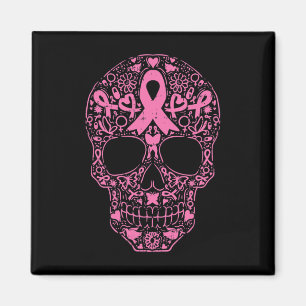 Íman Crânio Crânio Fita Rosa Fita Calavera Cancer Awa