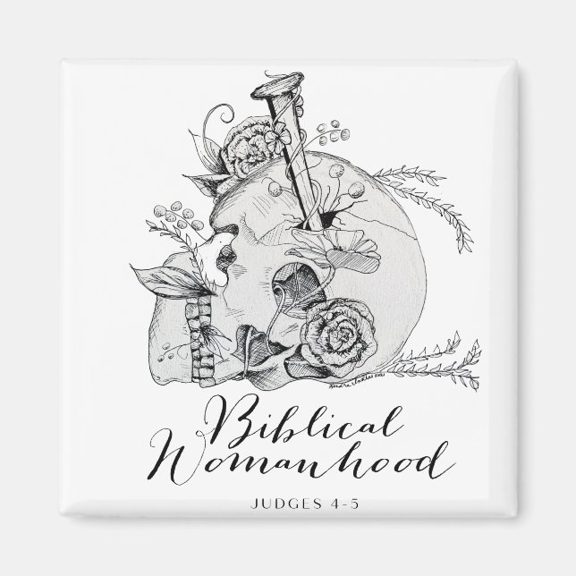 Íman Crânio da Mulher Bíblica - Jael e o Peg da Tenda (Frente)