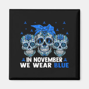 Íman Crânio De Açúcar Bandana Em Novembro Vestimos Blu