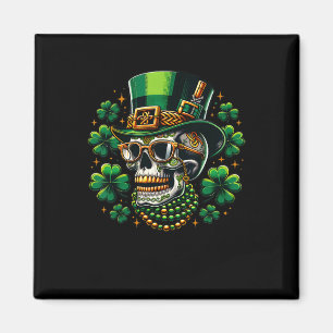 Íman Cranio de Açúcar Trevo Vestindo Chapéu de Leprecha