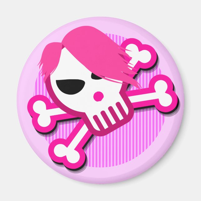 Íman Crânio de Emo em ímã (Frente)