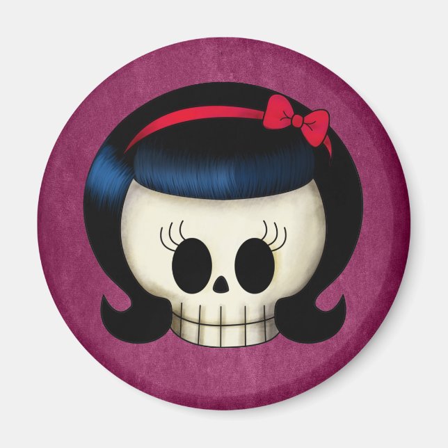 Íman Crânio de Rockabilly Girl (Frente)