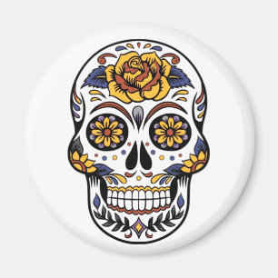 Íman Crânio de Rosa Amarelo